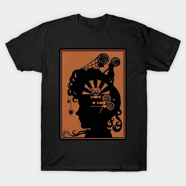 Halloween Victorian Silhouette - Halloween T-Shirt by Nat Ewert Art